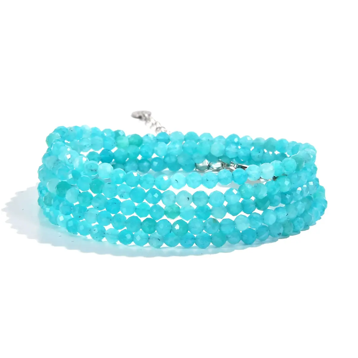 3Mm Amazonite Faceted 31" Necklace / Multi Wrap Bracelet 1