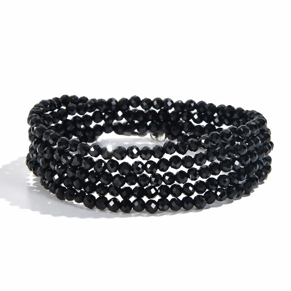 3Mm Black Spinal Faceted 31" Necklace / Multi Wrap Bracelet 1