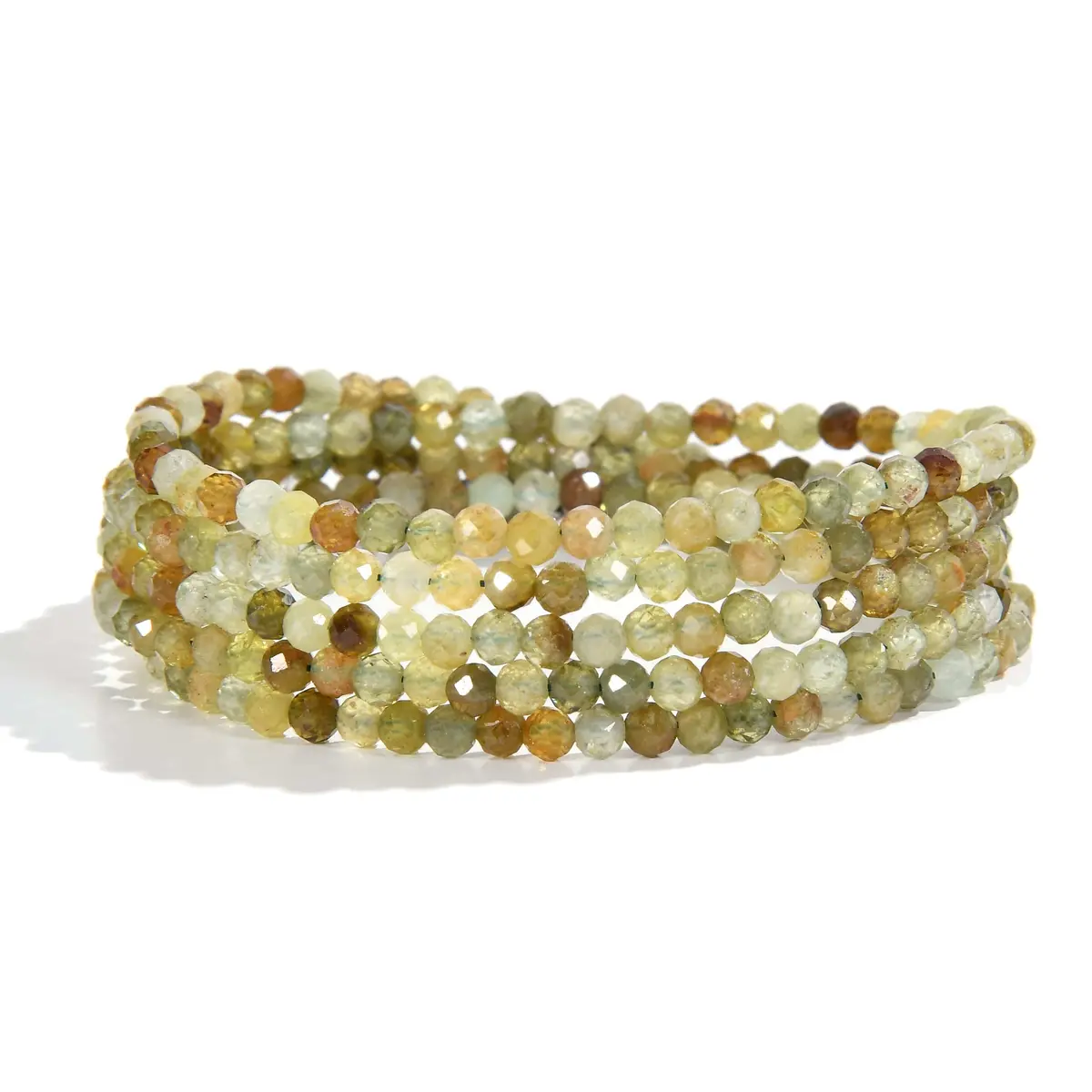 3Mm Green Garnet Faceted 31" Necklace / Multi Wrap Bracelet 1