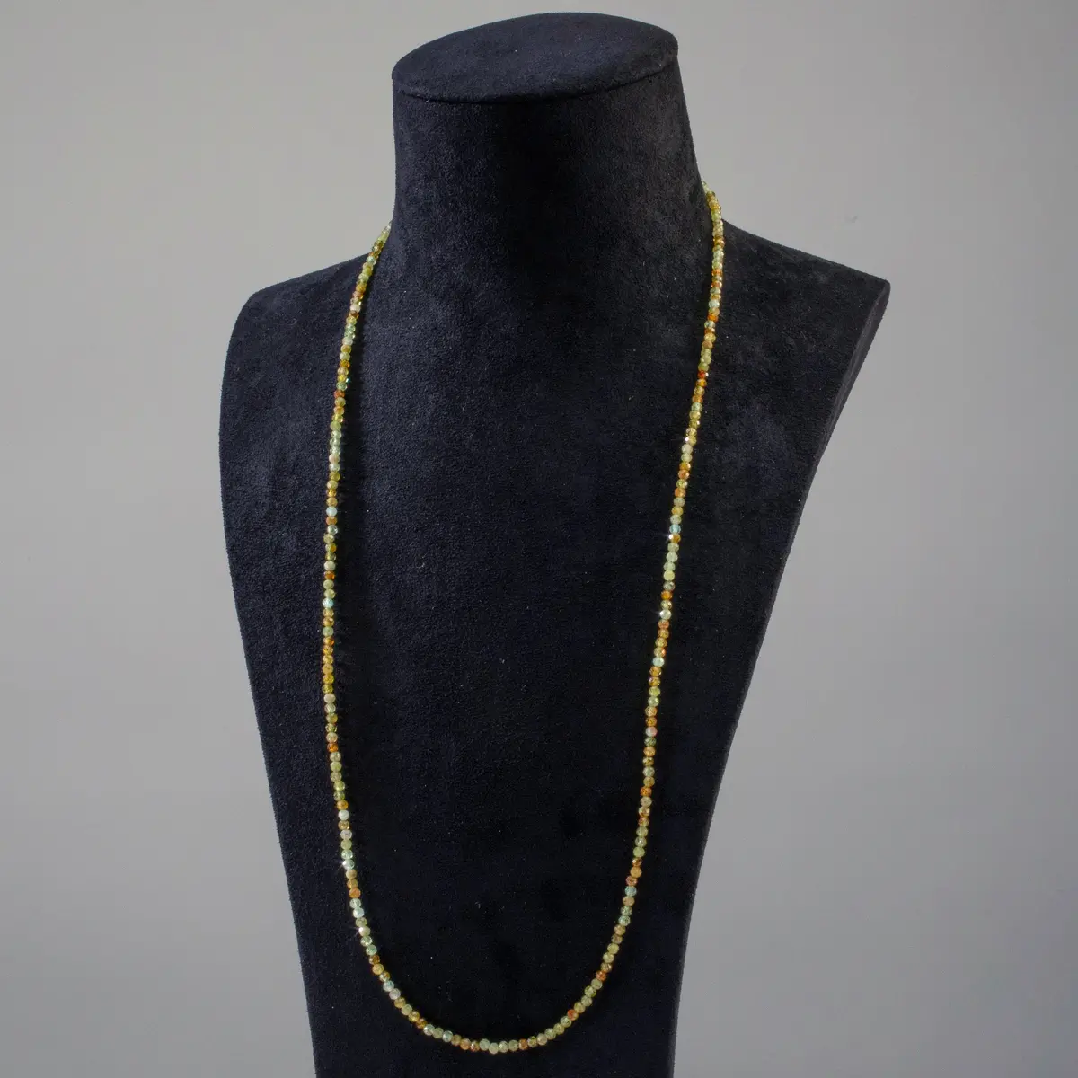 3Mm Green Garnet Faceted 31" Necklace / Multi Wrap Bracelet 2