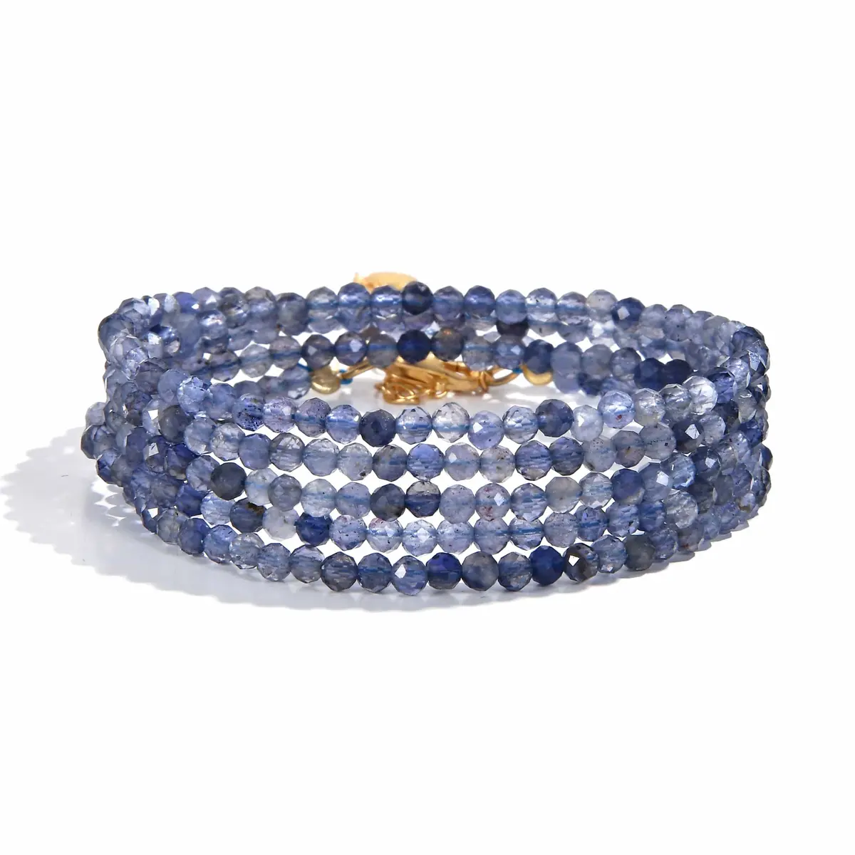 3Mm Iolite Faceted 31" Necklace / Multi Wrap Bracelet 1