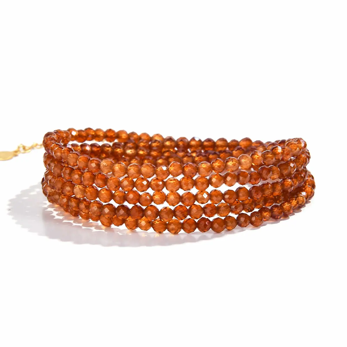 3Mm Orange Garnet Faceted 31" Necklace / Multi Wrap Bracelet 1