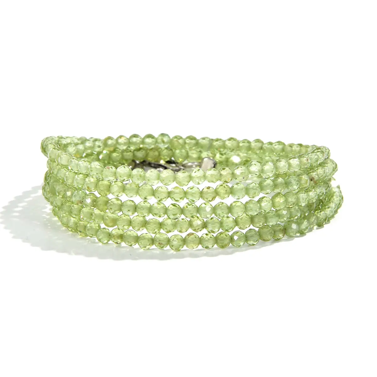 3Mm Peridot Faceted 31" Necklace / Multi Wrap Bracelet 1
