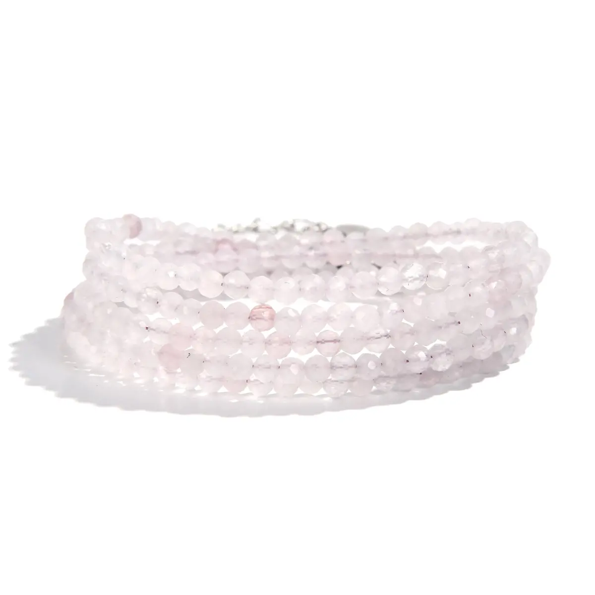 3Mm Rose Quartz Faceted 31" Necklace / Multi Wrap Bracelet 1
