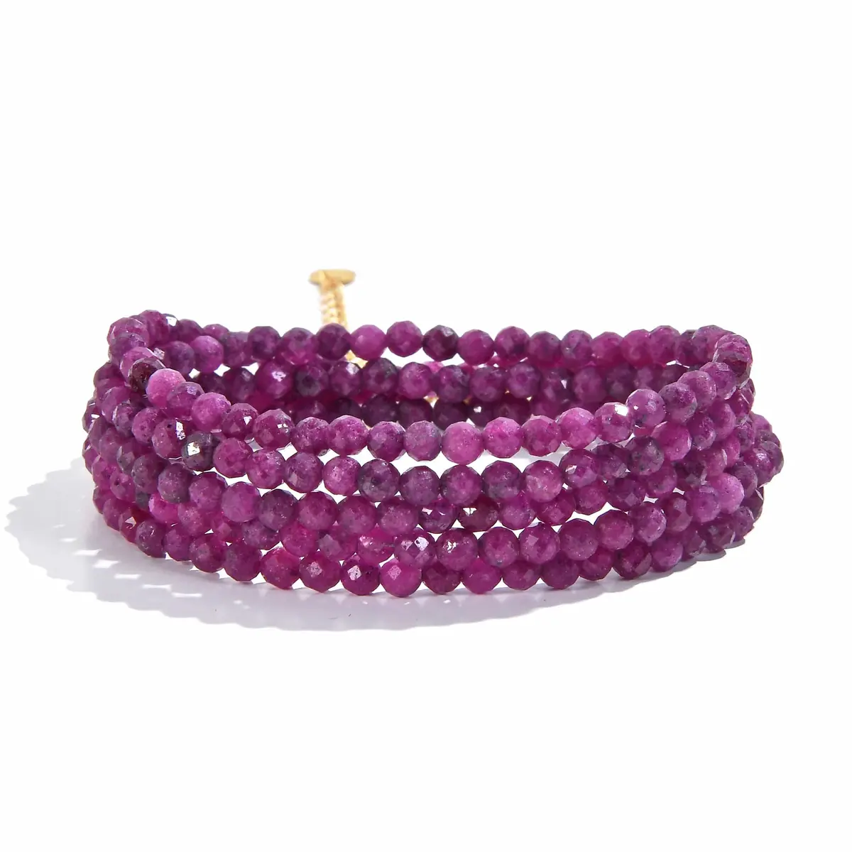 3Mm Ruby Faceted 31" Necklace / Multi Wrap Bracelet 1