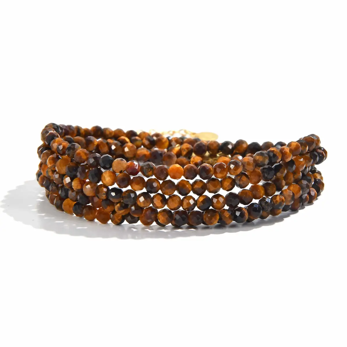 3Mm Tiger Eye Faceted 31" Necklace / Multi Wrap Bracelet 1