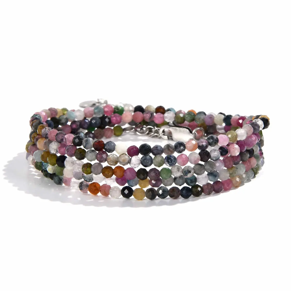 3Mm Tourmaline Faceted 31" Necklace / Multi Wrap Bracelet 1
