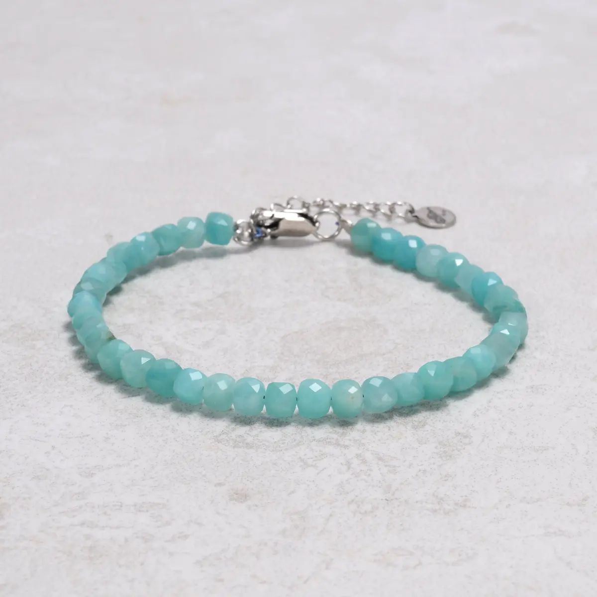 Amazonite 4Mm Natural Gemstone Bracelet With Sterling Silver Clasp 1