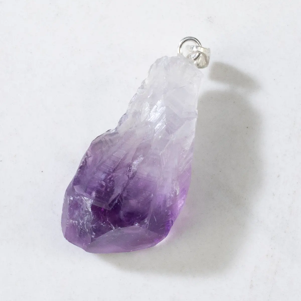 18" Amethyst Point Sterling Silver Pendant Necklace 1