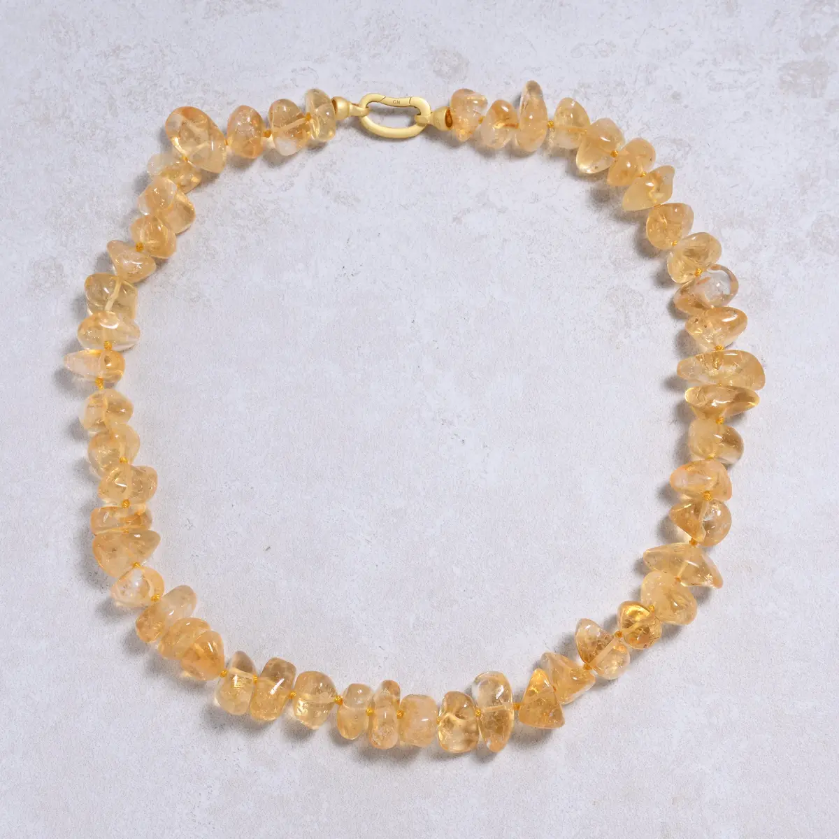 Citrine Irregular Gemstone Necklace With Sterling Silver Clasp - 22" 1