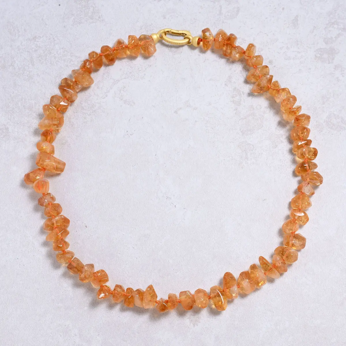 Citrine Irregular Gemstone Necklace With Sterling Silver Clasp - 22" 1