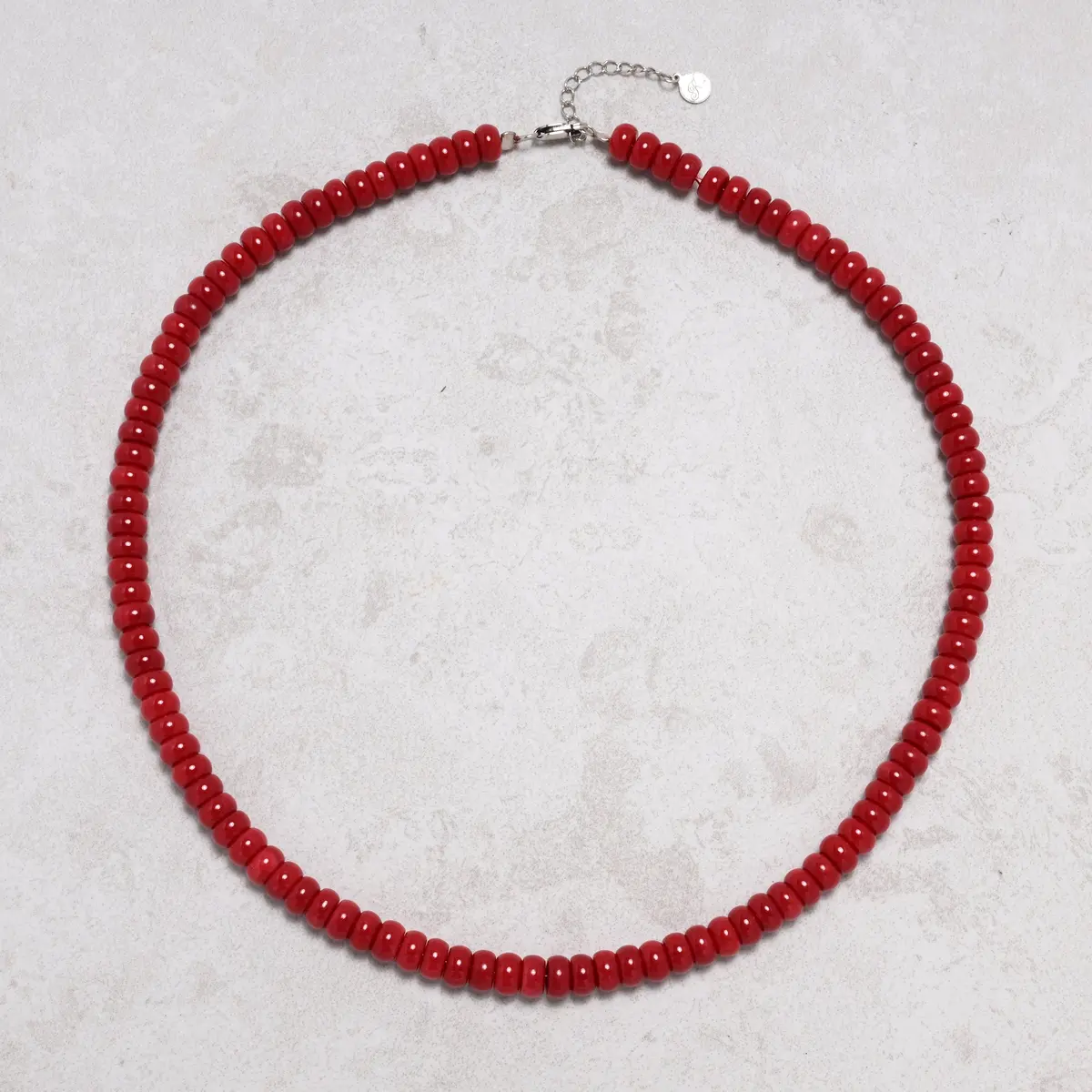 Coral 4X7mm Necklace With Sterling Silver Clasp - 18" 1