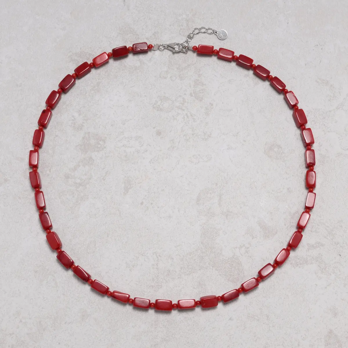Coral 5X8mm Necklace With Sterling Silver Clasp - 18" 1
