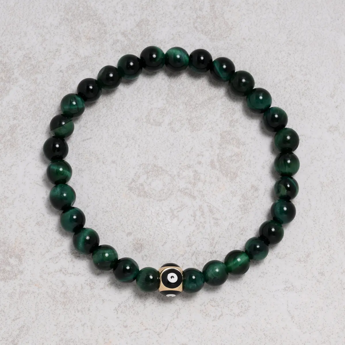 Green Tiger Eye 6Mm Natural Gemstone Stretch Bracelet 1