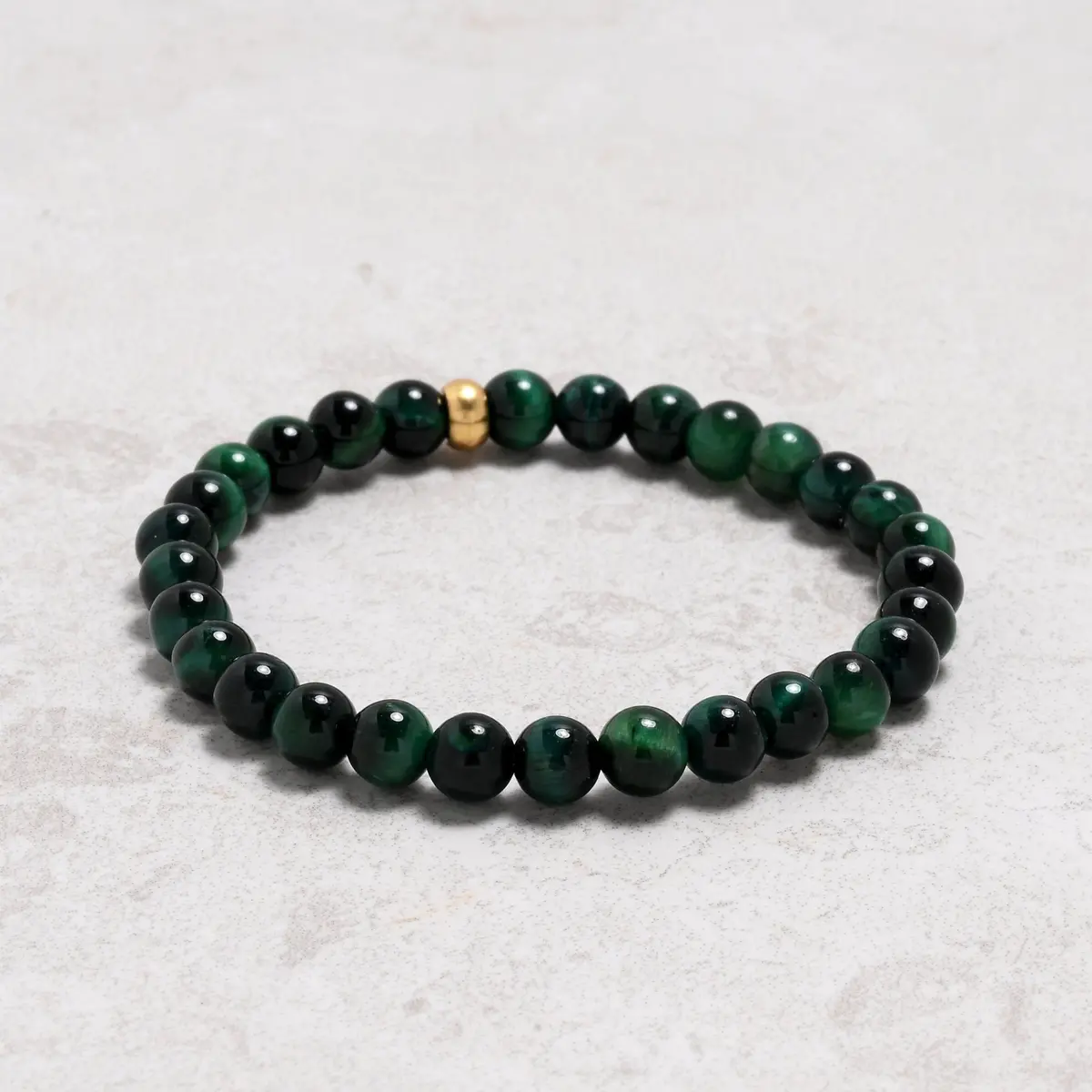 Green Tiger Eye 6Mm Natural Gemstone Stretch Bracelet 2