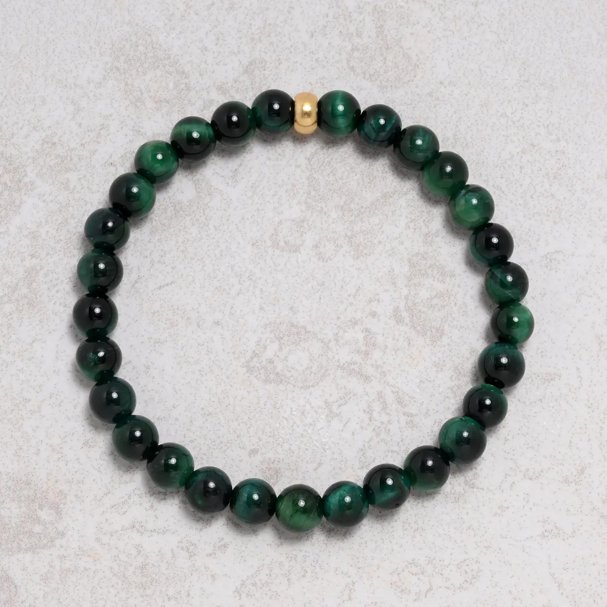 Green Tiger Eye 6Mm Natural Gemstone Stretch Bracelet 1