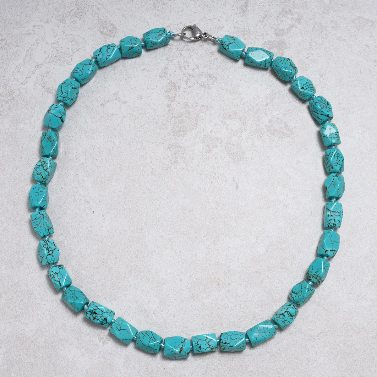 Howlite Turquoise 10X14mm Necklace With Stainless Steel Clasp - 21.5" 1