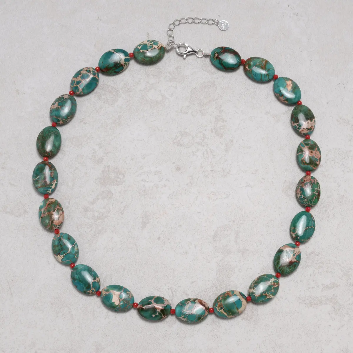 Howlite Turquoise 14X18mm Necklace With Sterling Silver Clasp - 18" 1