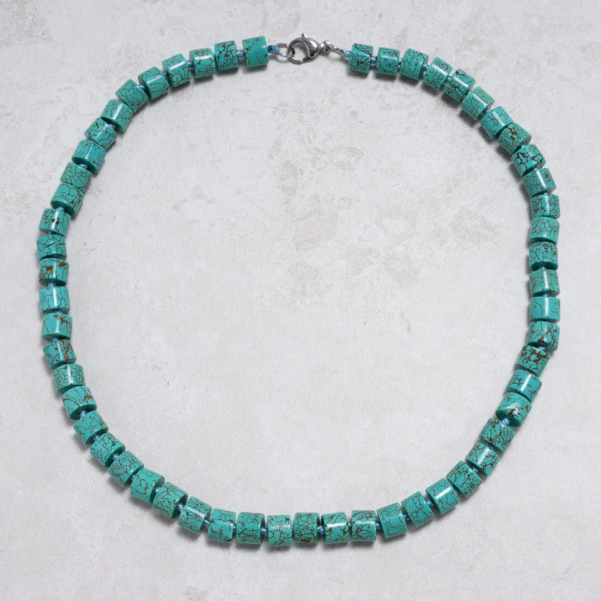 Howlite Turquoise 7X10mm Necklace With Stainless Steel Clasp - 21.5" 1