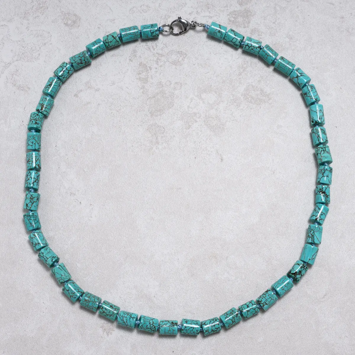 Howlite Turquoise 8X10mm Necklace With Stainless Steel Clasp - 21.5" 1