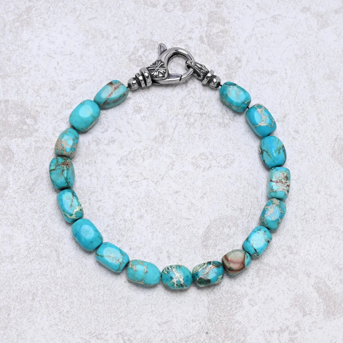 King Howlite Turquoise 6X9mm Natural Gemstone Bracelet 1