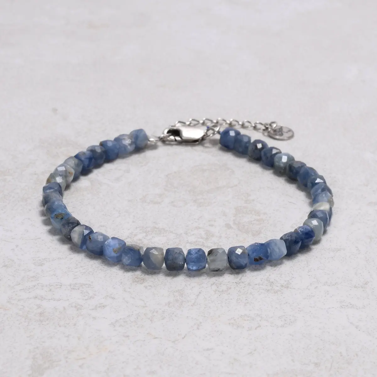 Kyanite 4Mm Natural Gemstone Bracelet With Sterling Silver Clasp 1