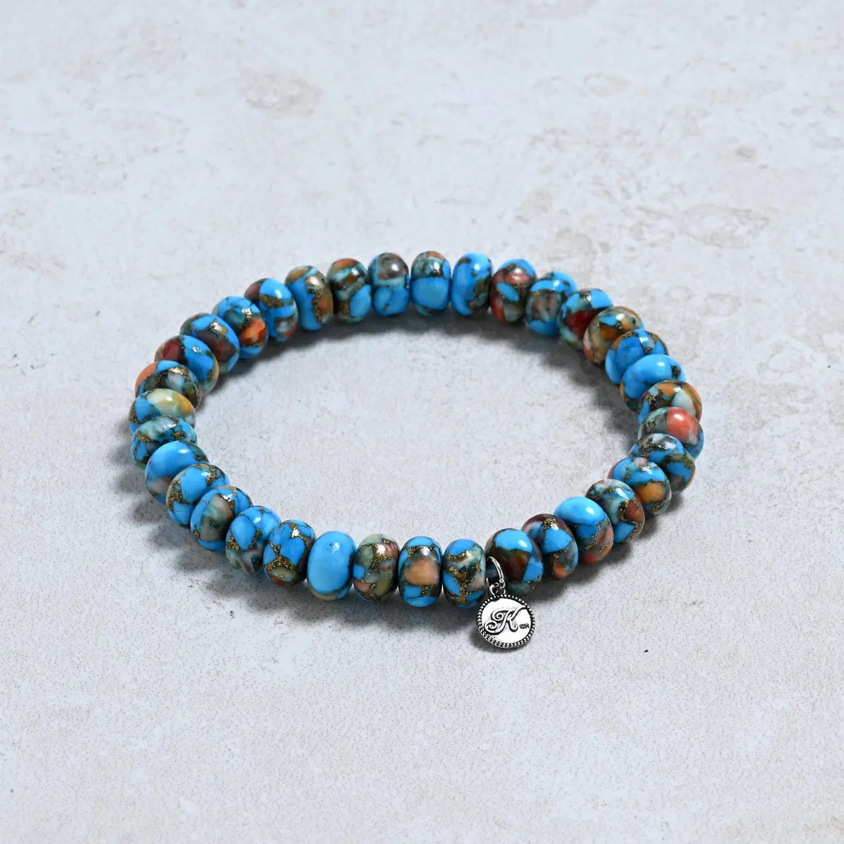 Natural Howlite Spiny Oyster 5X8mm Gemstone Bracelet 1
