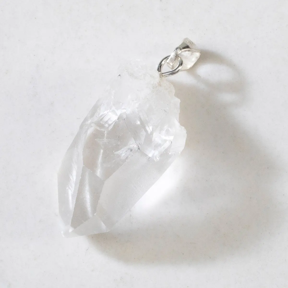 18" Quartz Point Sterling Silver Pendant Necklace 1