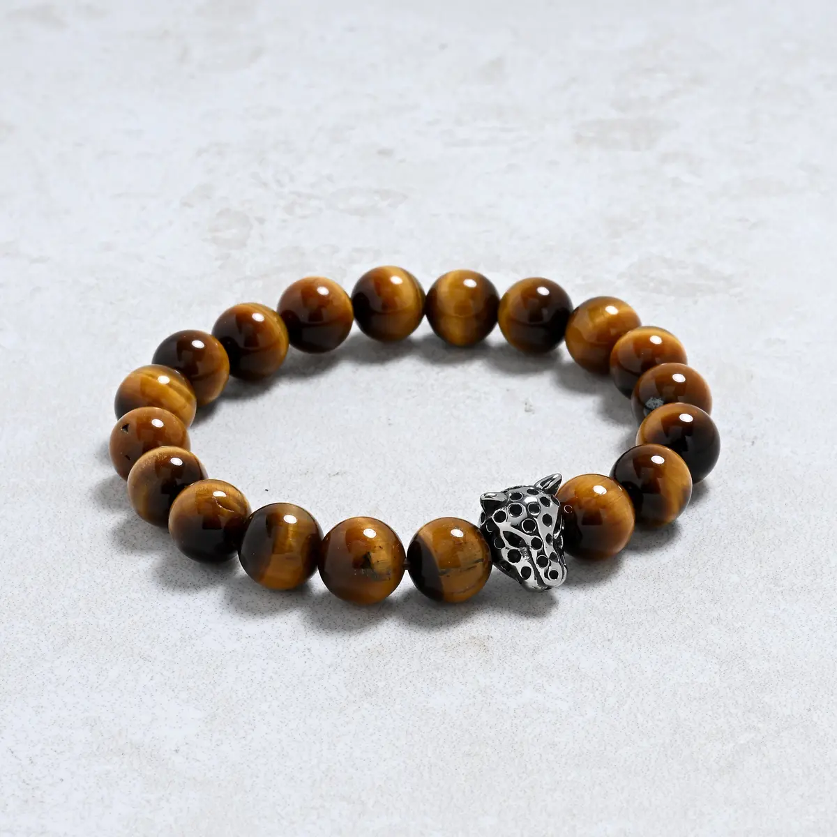 Tiger Eye 10Mm Natural Gemstone Stretch Bracelet 1
