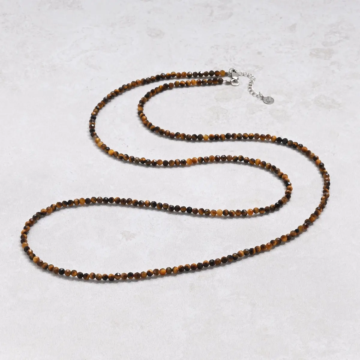 Tiger Eye 3Mm Necklace With Sterling Silver Clasp - 31" 1