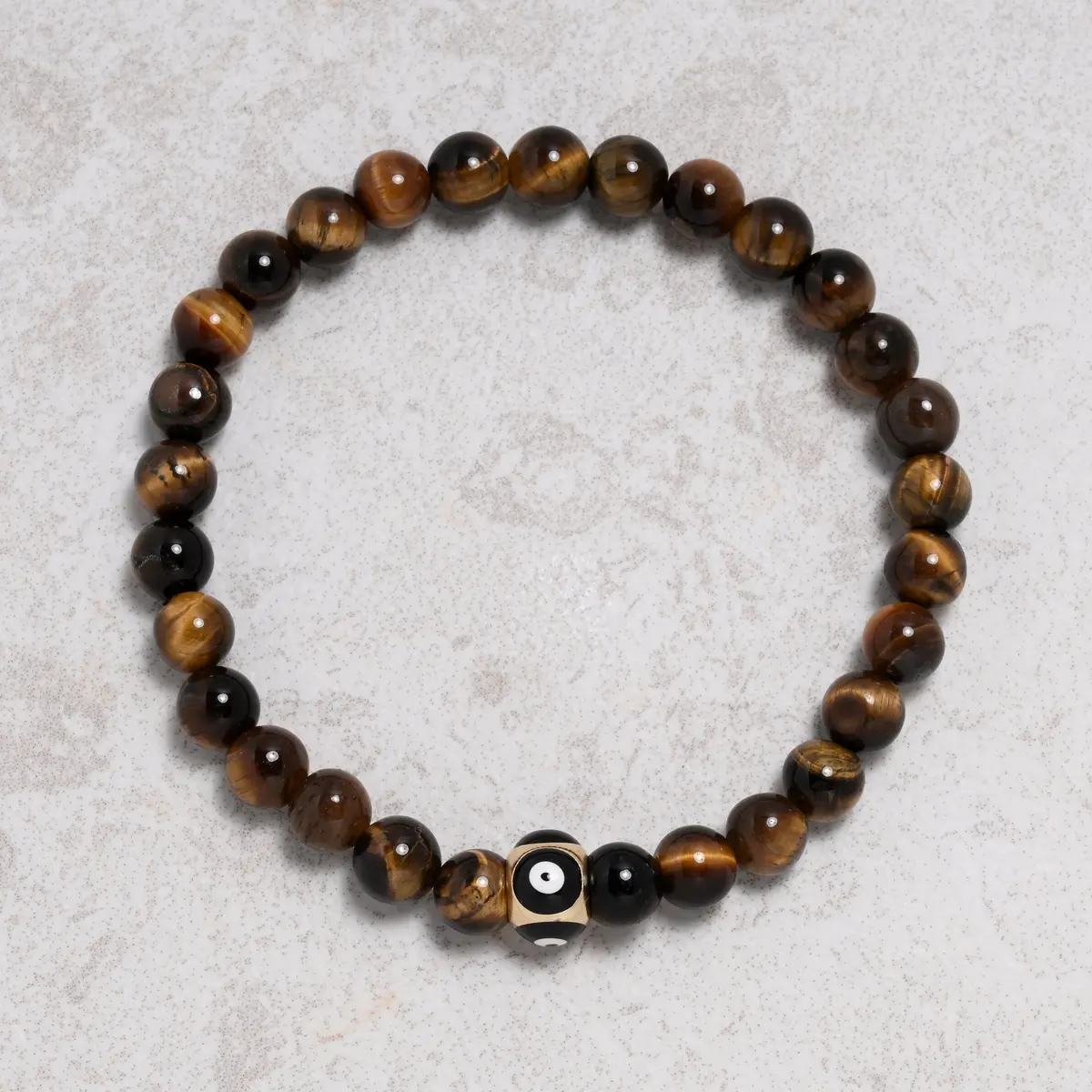 Tiger Eye 6Mm Natural Gemstone Stretch Bracelet 1