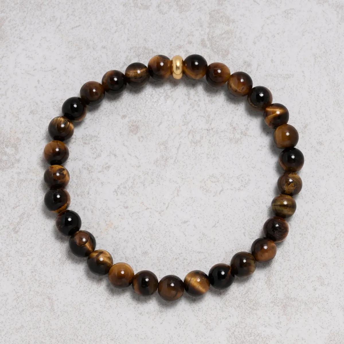 Tiger Eye 6Mm Natural Gemstone Stretch Bracelet 1