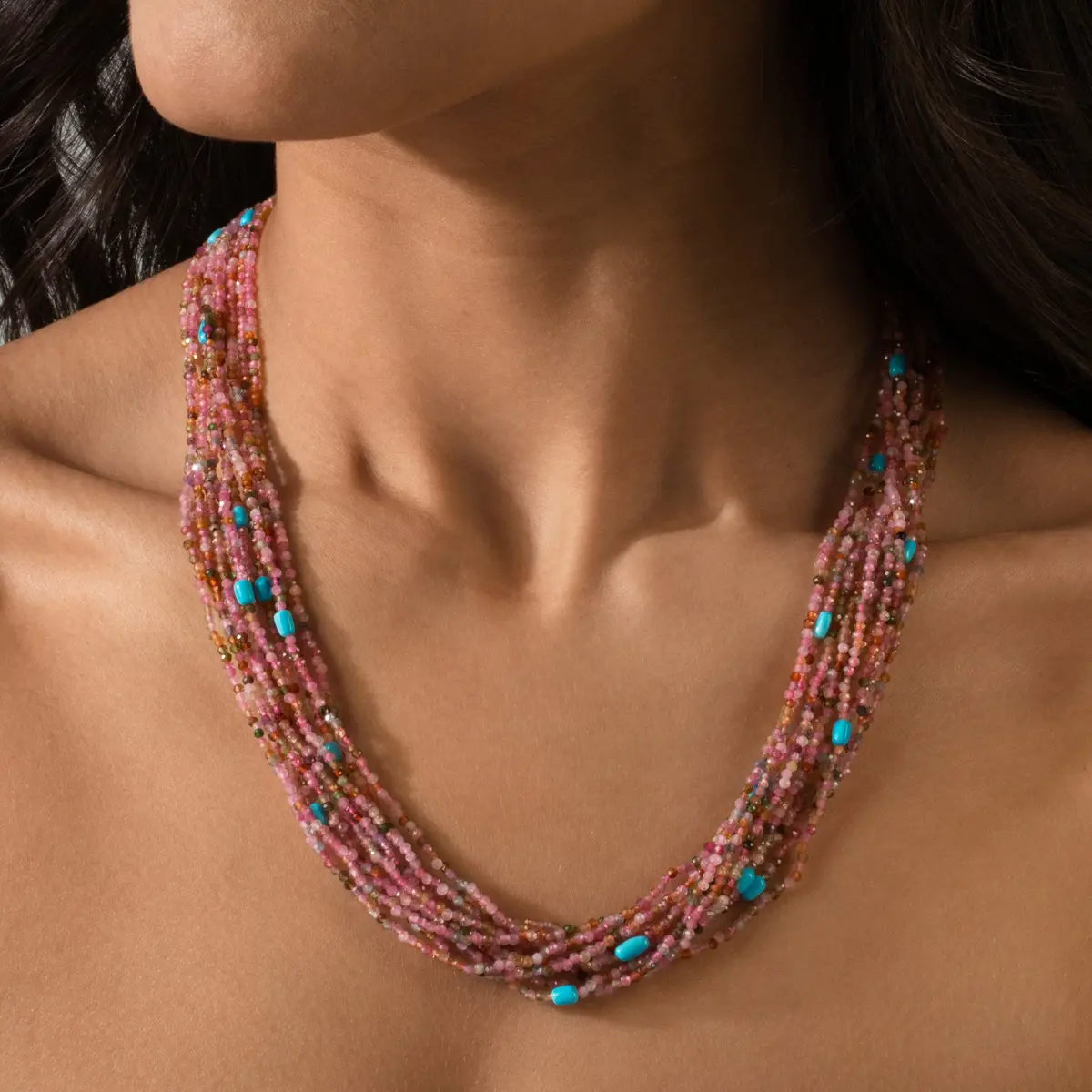 Tourmaline 2Mm Necklace With Sterling Silver Clasp - 21.5" 1