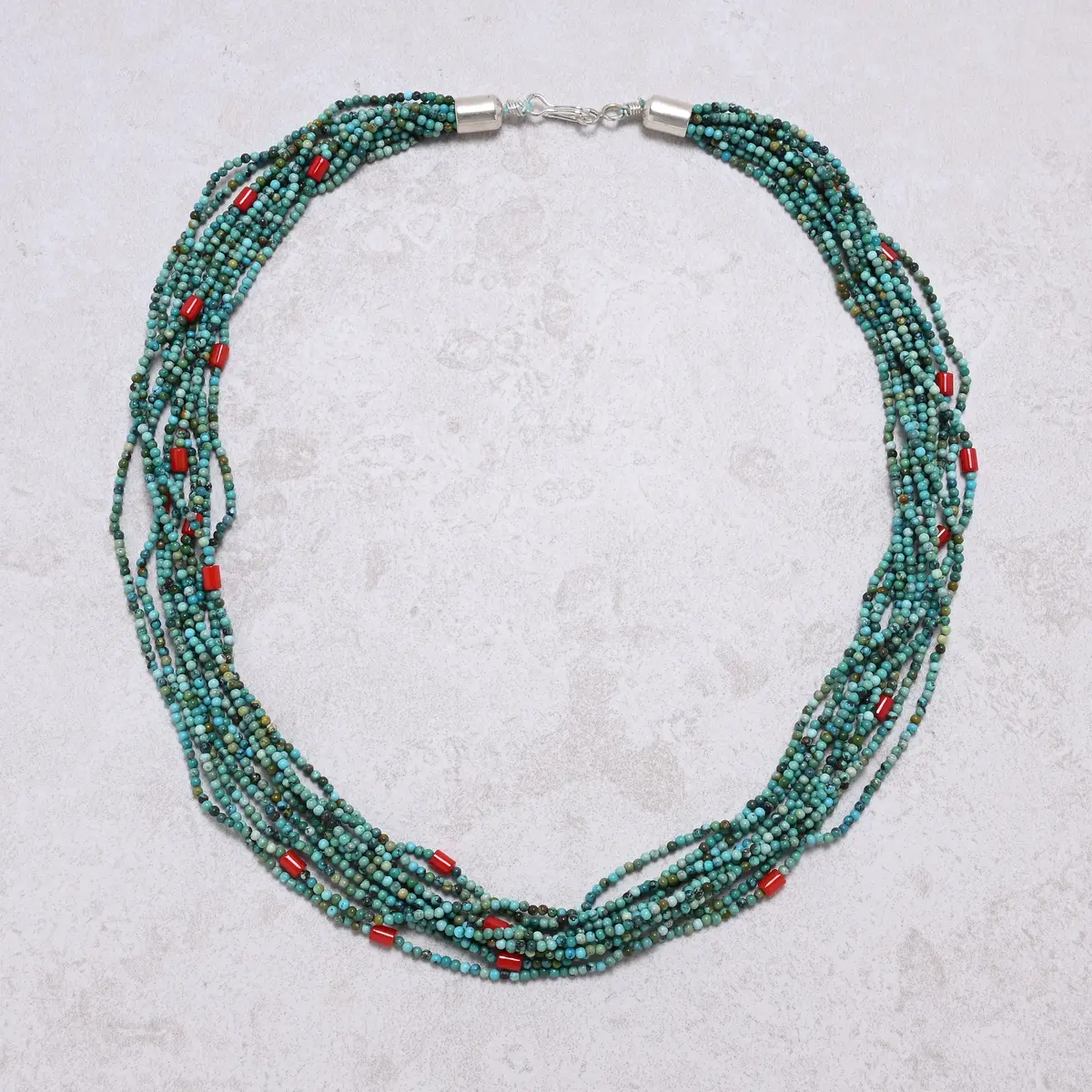 Turquoise 2Mm Necklace With Sterling Silver Clasp - 21.5" 1