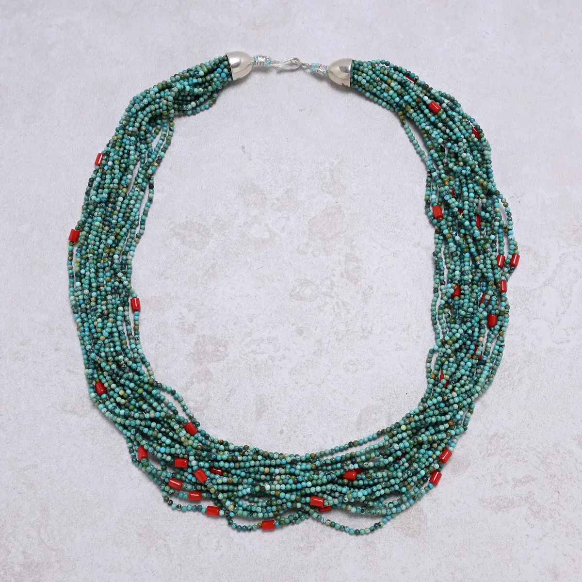 Turquoise 2Mm Necklace With Sterling Silver Clasp - 21.5" 1