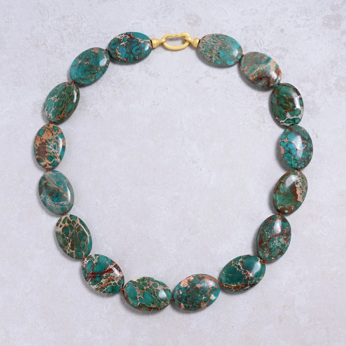 Turquoise 30X22mm Oval Gemstone Necklace With Sterling Silver Clasp - 22" 1