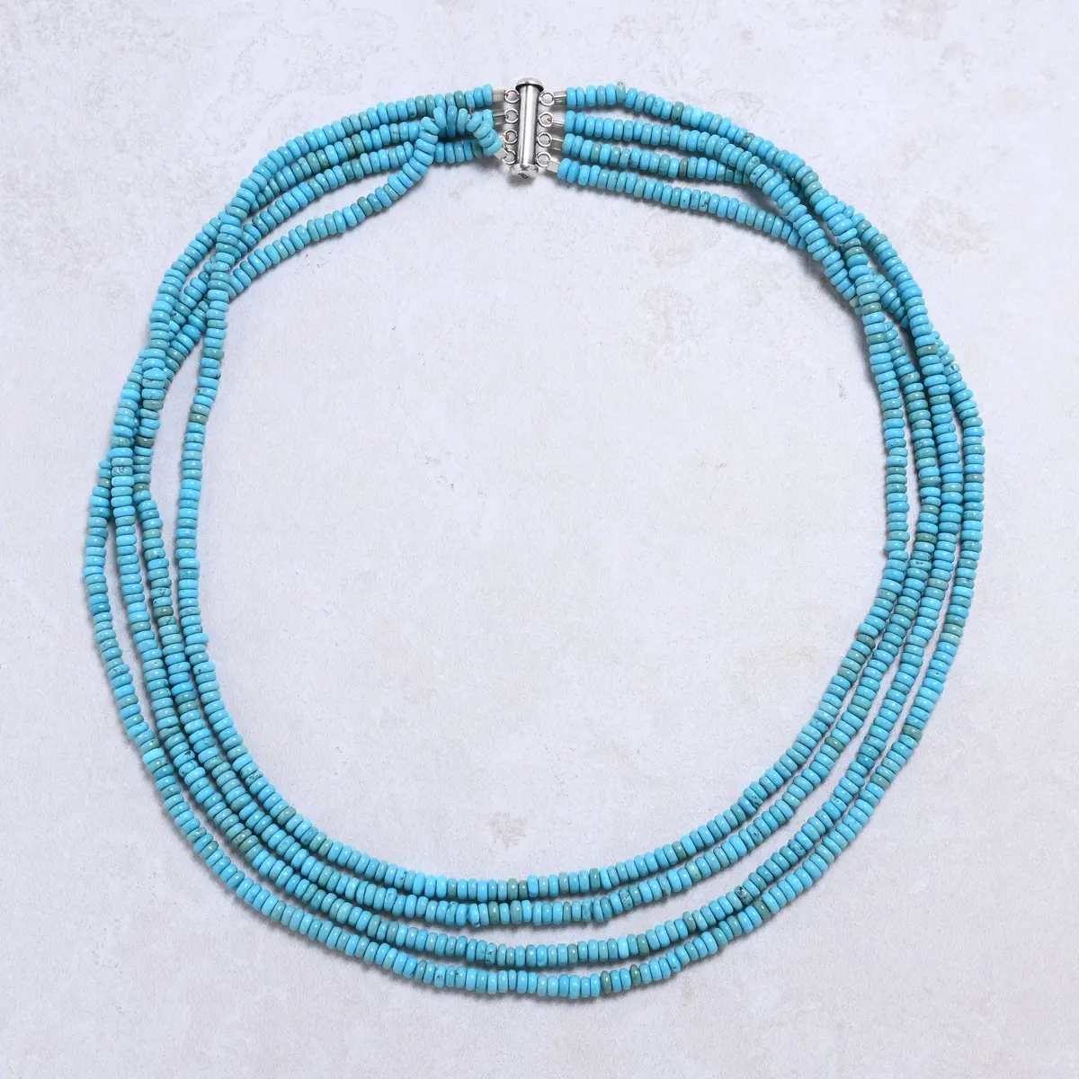 Turquoise Chip Gemstone Necklace With Sterling Silver Clasp - 20" 1