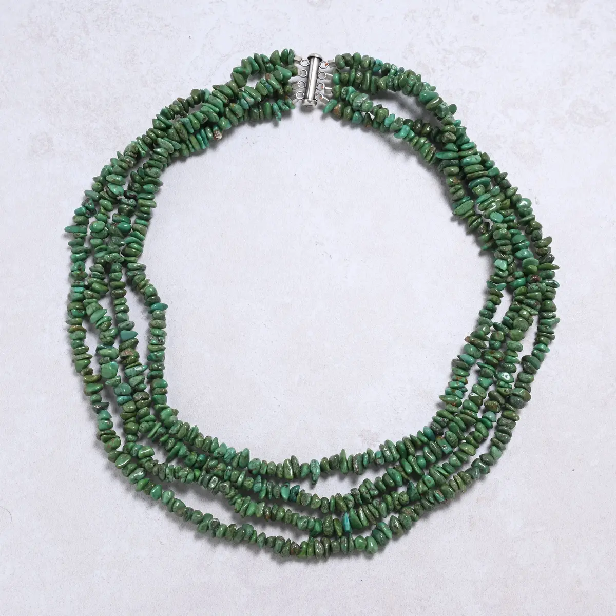 Turquoise Chip Gemstone Necklace With Sterling Silver Clasp - 20" 1
