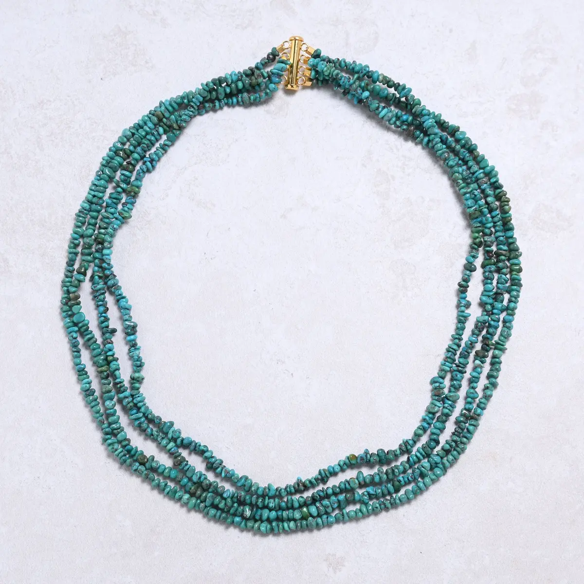 Turquoise Chip Gemstone Necklace With Sterling Silver Clasp - 22" 1
