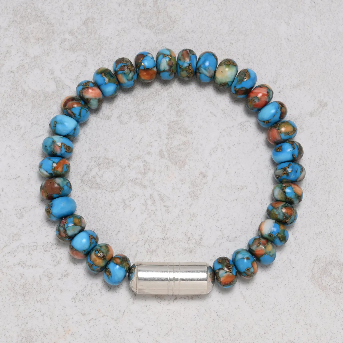 Turquoise Spiny Oyster 5X8mm Natural Gemstone Bracelet With Sterling Silver Clasp 1