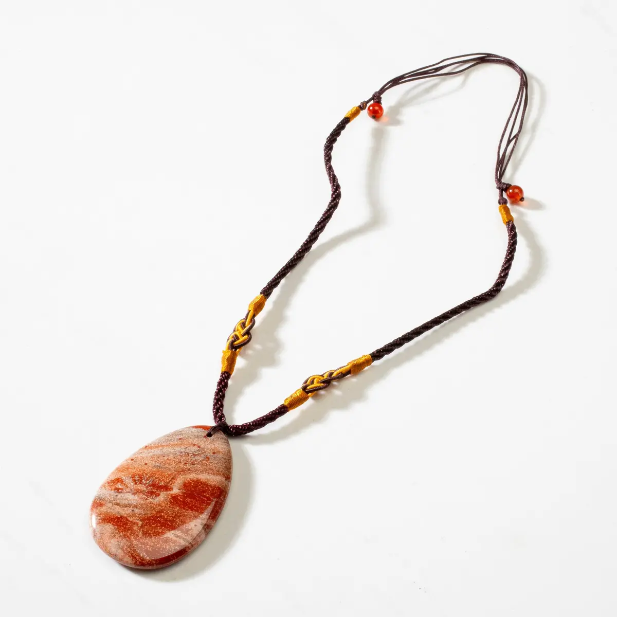 Carnelian Or Red Jasper Slice Necklace 1