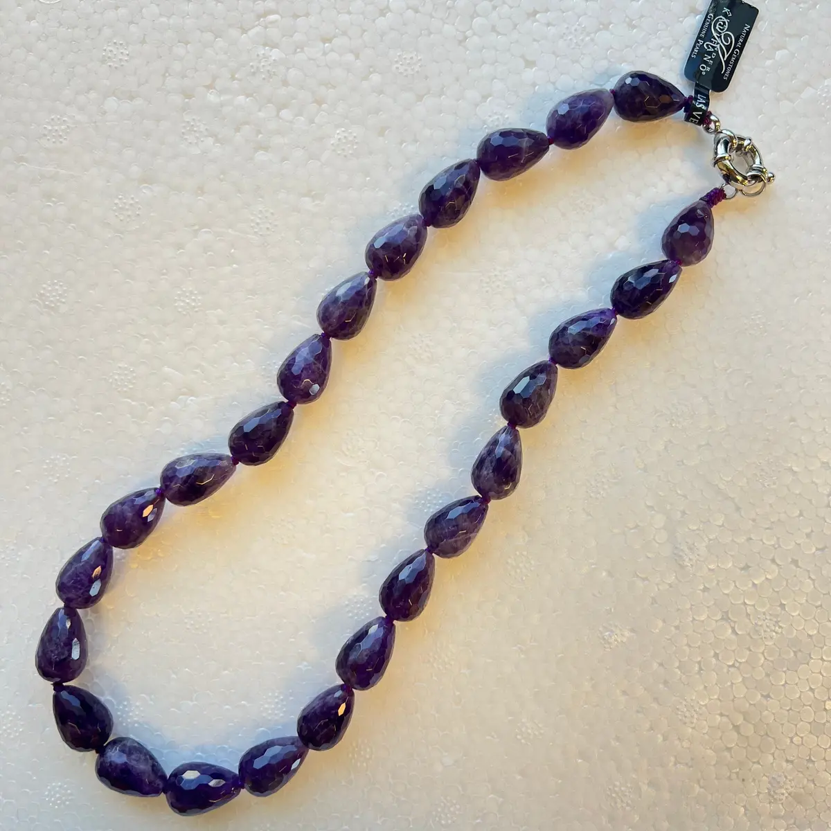Faceted Amethyst Beads Gemstone Necklace 1