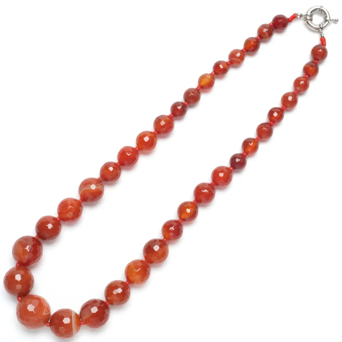 Faceted Carnelian Gemstone Bead Necklace 1
