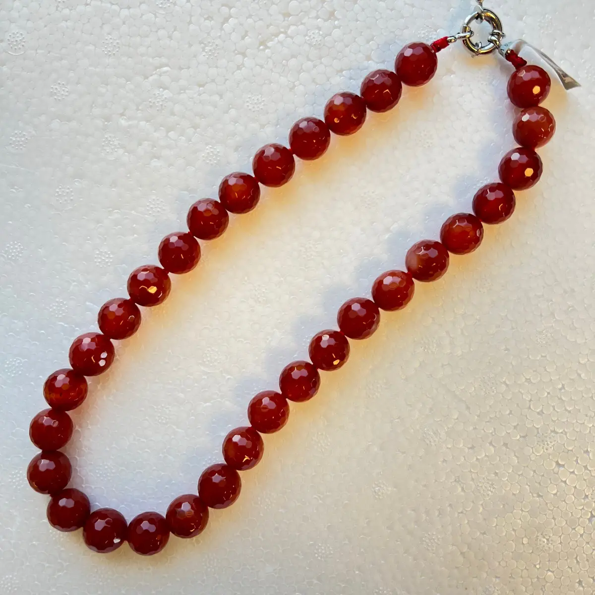 Faceted Carnelian Beads Gemstone Necklace 1