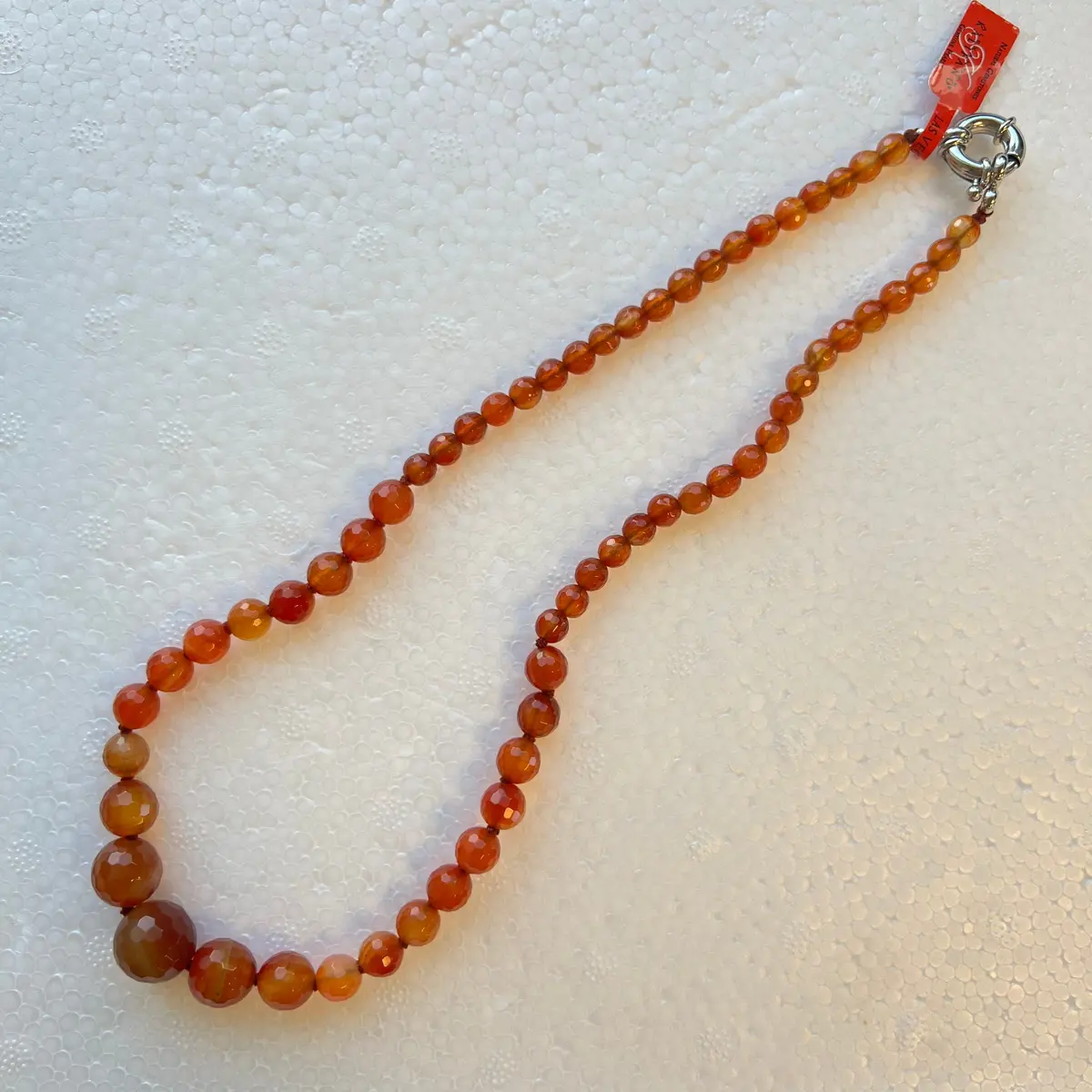 Faceted Carnelian Beads Gemstone Necklace 1