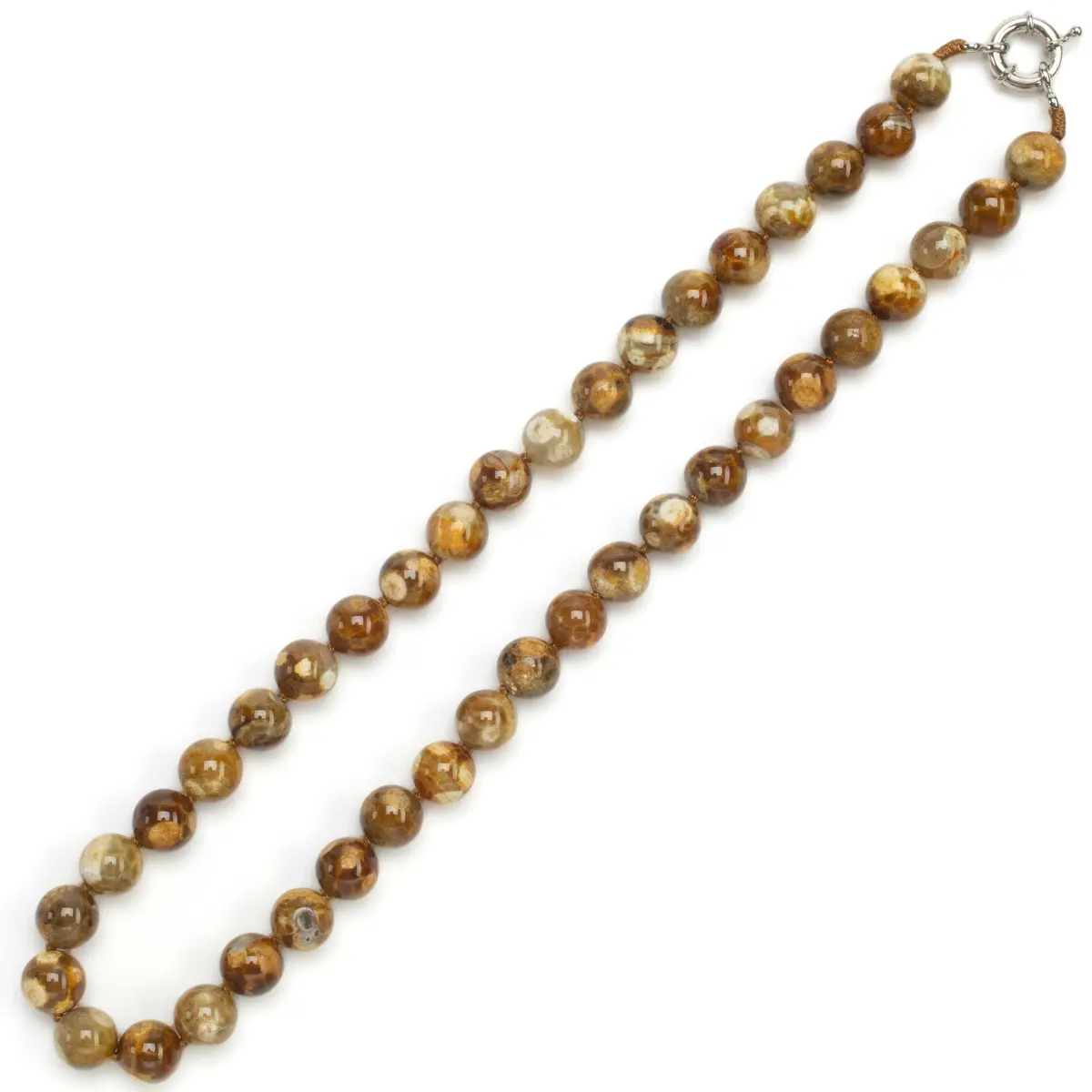 Leopard Skin Agate Gemstone Bead Necklace 1
