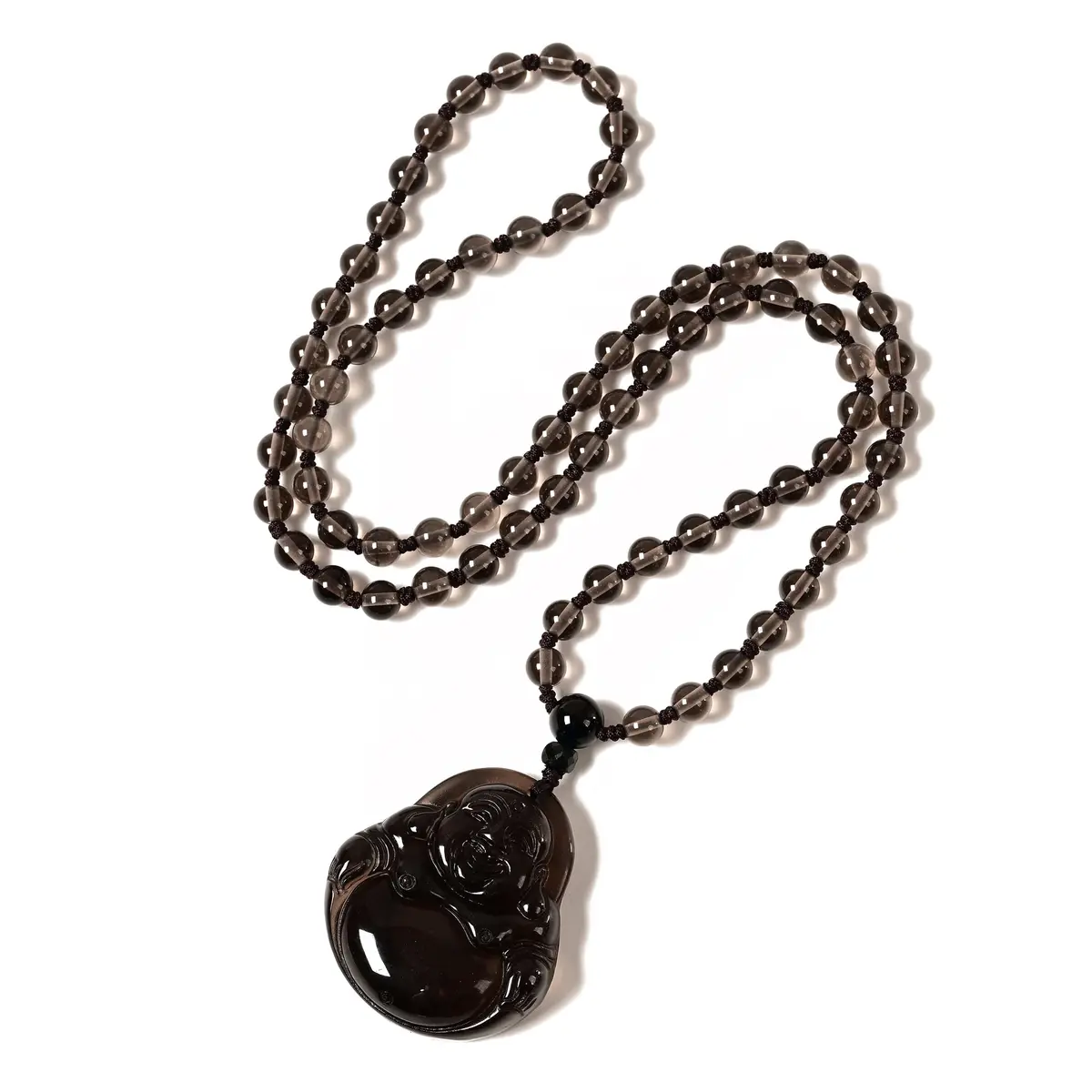 Obsidian Happy Buddha Necklace 1
