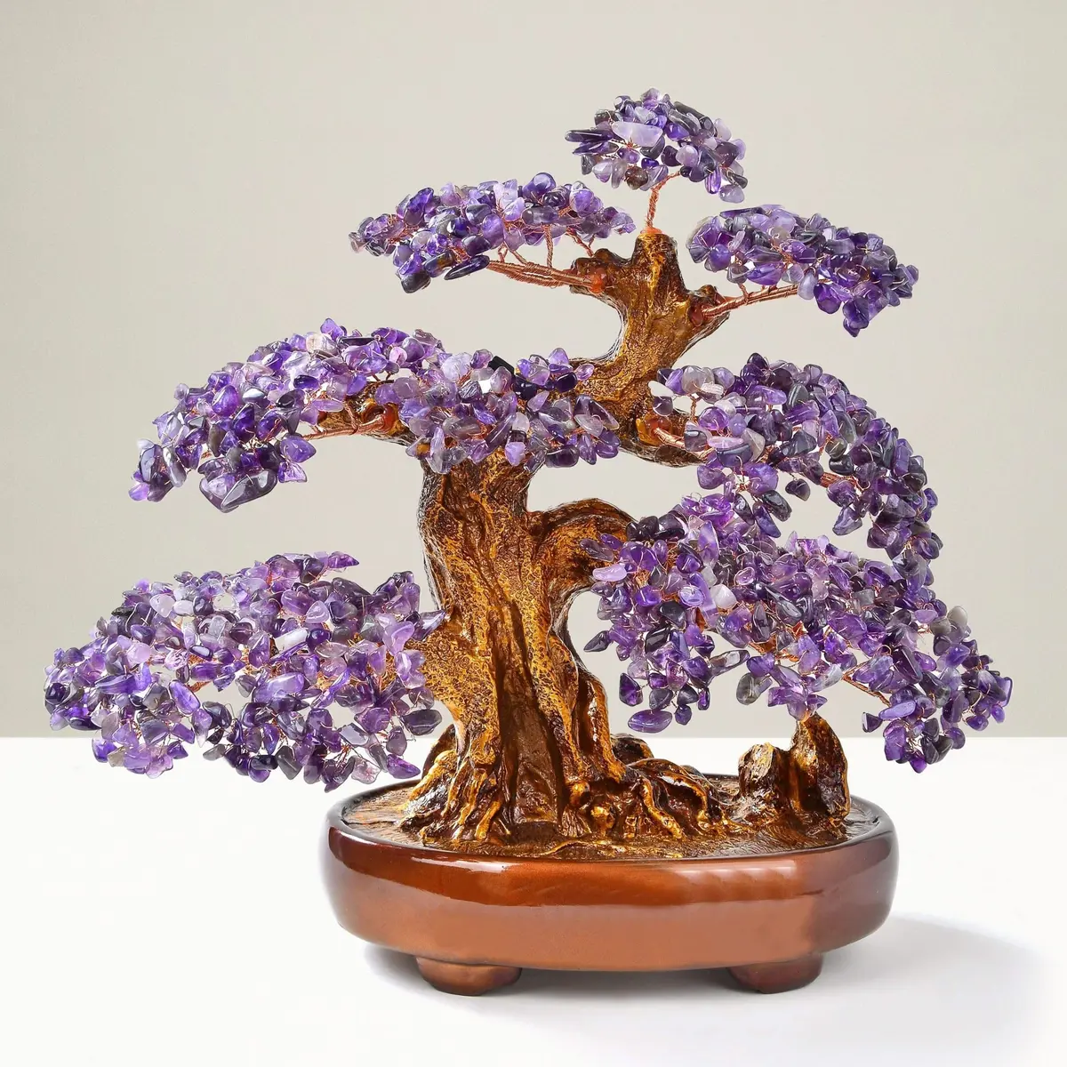 Amethyst Bonsai Tree Of Life With 1,251 Natural Gemstones 1