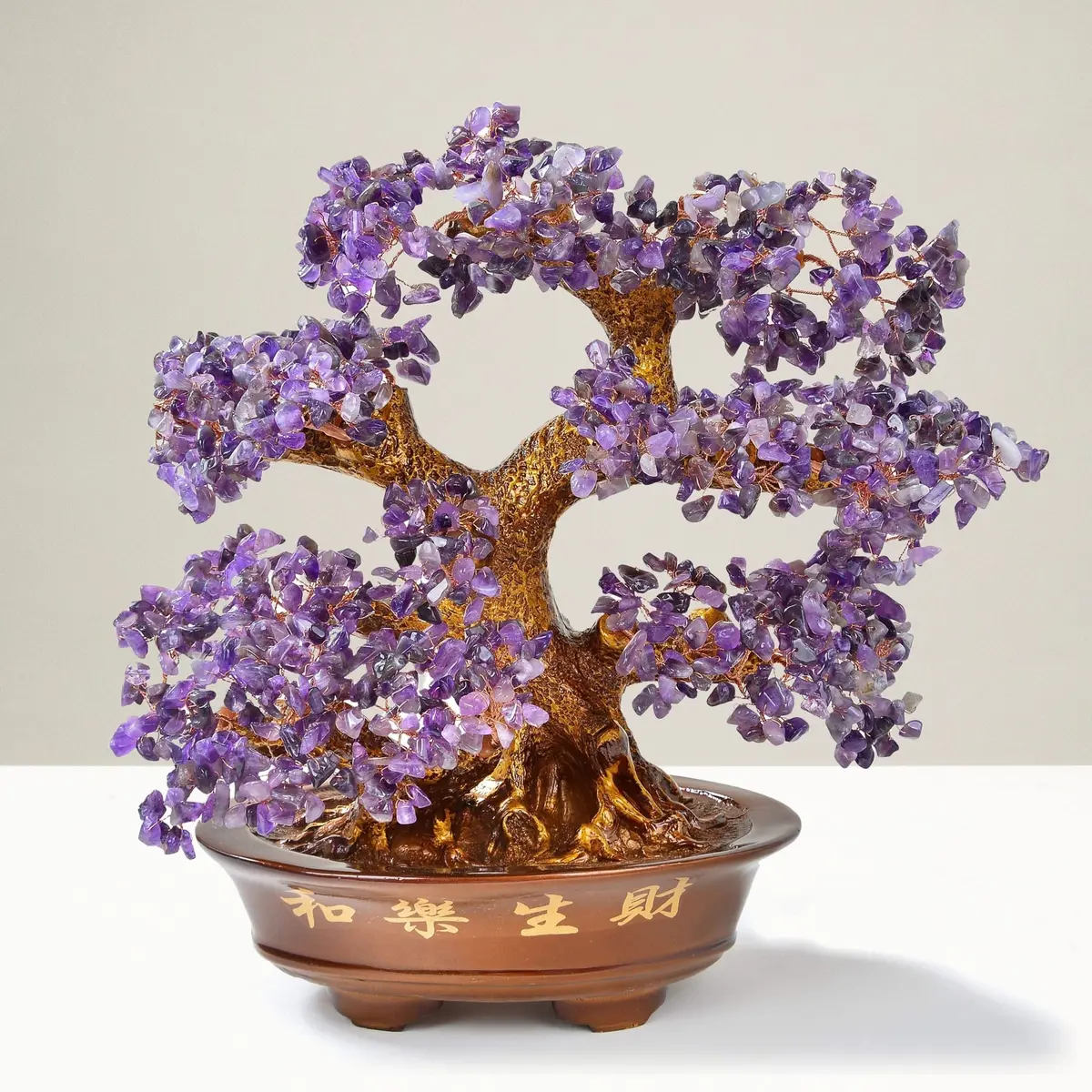 Amethyst Bonsai Tree Of Life With 1,251 Natural Gemstones 1