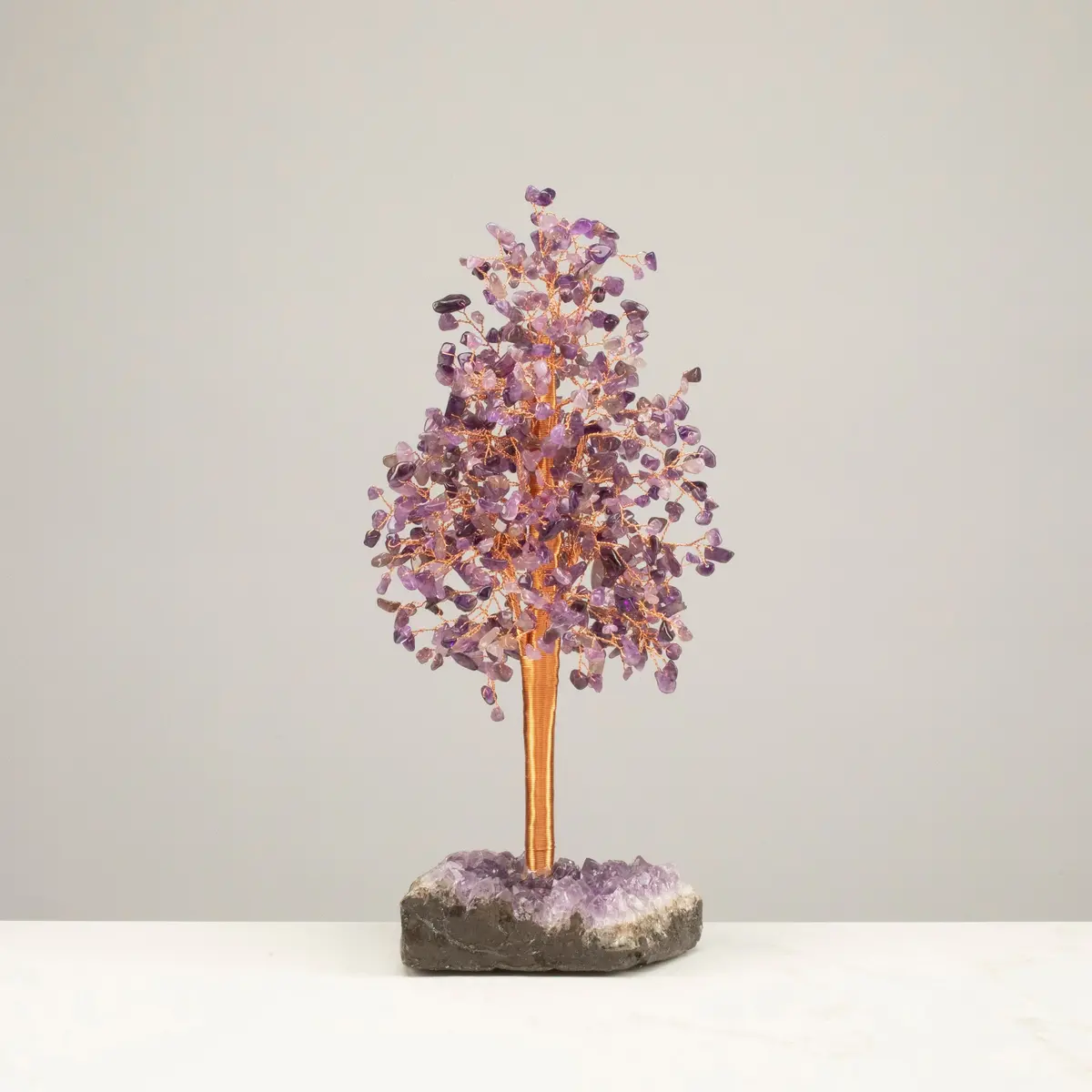 Amethyst Tree Of Life On Amethyst Geode Base With 728 Natural Gemstones 1
